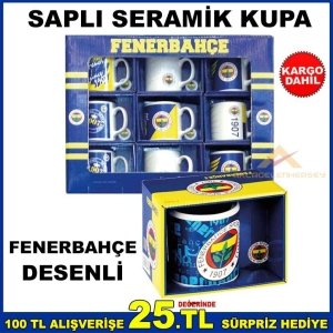 FENERBAHÇE DESENLİ SAPLI SERAMİK KUPA BARDAK