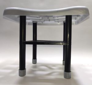 Metalik Gri Kare Banyo Taburesi Kaymaz Sağlam Plastik 100kg Taşır Evde,İşte Piknikte Kulanım Uygun