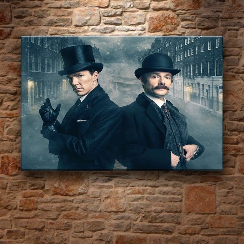 SHERLOCK-SİSLİ GECE 7 değişen ölçü ORİJİNAL KANVAS TABLO