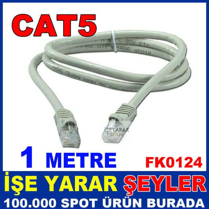 1 METRE CAT5 ETHERNET KABLOSU 2 UCU JACKLI