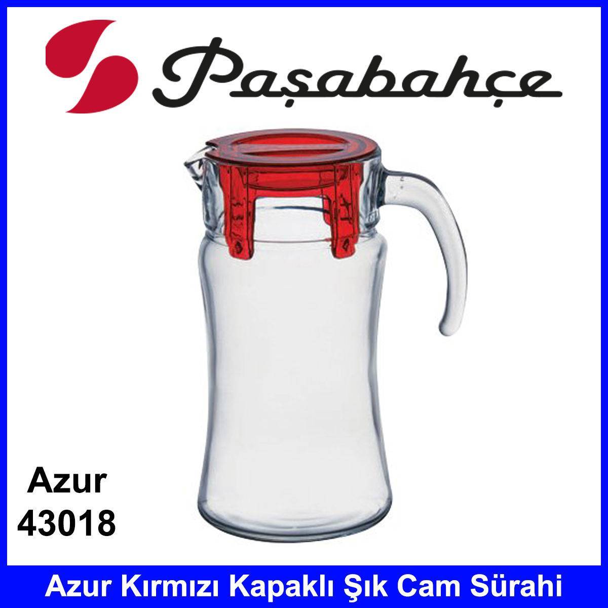 Paşabahçe 43018 Azur Kırmızı Şık Kaliteli Cam Sürahi 1400 cc