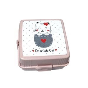 4 Bölmeli Beslenme Kutusu Hello Kitty Desenli Kız Çocukları İçin