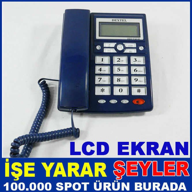 LCD EKRAN ÇALAR SAATLİ KABLOLU SABİT TELEFON