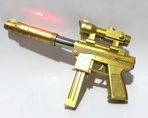 34cm Uzunluğunda Boncuklu Tekli ve Lazerli Tec-9 Altın ve Gümüş Renginde