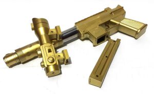 34cm Uzunluğunda Boncuklu Tekli ve Lazerli Tec-9 Altın ve Gümüş Renginde