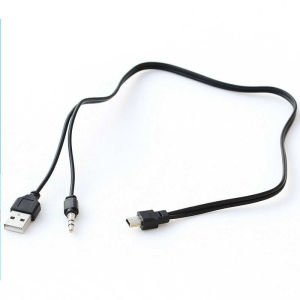 Bluetooth speaker,mp3 için 5pin Mini USB ile 3.5mm AUX jak /Erkek USB 2 in 1 şarj ve ses kablosu