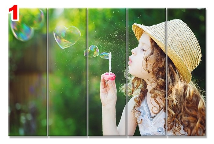 KUCUK KIZ BALONCUKLAR 7 STİL 5 PARÇALI KANVAS TABLO