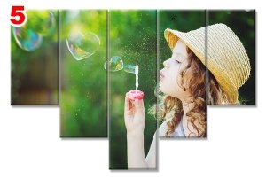KUCUK KIZ BALONCUKLAR 7 STİL 5 PARÇALI KANVAS TABLO