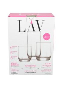 Lav 6+6+6 18 Parça 3 Farklı Model Ve Ebatta Bardak Takımı 