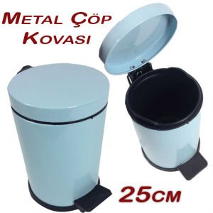 Pedallı Çöp Kovası 25cm Yüksekliğinde Paslanmaz Çelik Dayanıklı Mini Plastik İç Kovalı Çöp Kovası