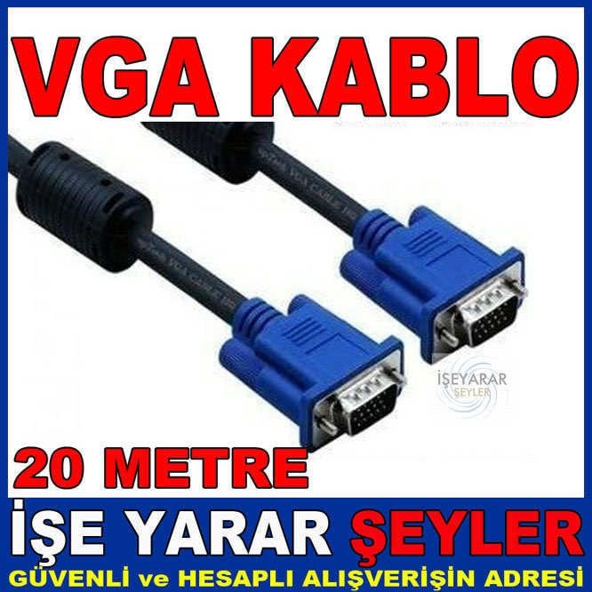 VGA MONİTÖR KABLO ERKEK - ERKEK 20 METRE