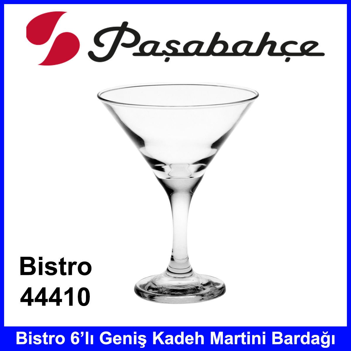 Paşabahçe 44410 Bistro 6'lı Geniş Kadeh Martini Bardağı Kaliteli Cam Ürün