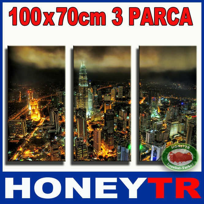 100x70cm 3 PARÇALI CANVAS TABLO TONKYO