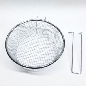 20 cm Çapında 7 cm Derinliğinde Çıkarılıp Takılabilen Portatif Saplı Kromaj Kaplama Fritöz Sepeti
