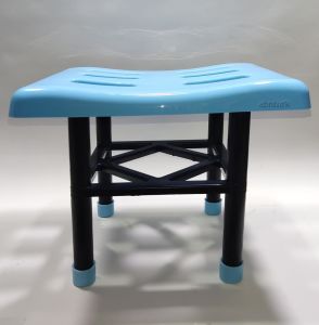 4 adet Kısa Kare Banyo Taburesi Sağlam Plastik 100kg Taşır Iş+ev Piknik Duşakabin Kullanımına Uyar