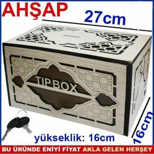 Büyük BOY BAHŞİŞ KUTUSU AHŞAP İŞLEME TİP BOX SAĞLAM KİLİTLİ ANAHTARLI TIPBOX BüyükBOY AHŞAP KUMBARA