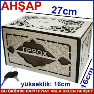 Büyük BOY BAHŞİŞ KUTUSU AHŞAP İŞLEME TİP BOX SAĞLAM KİLİTLİ ANAHTARLI TIPBOX BüyükBOY AHŞAP KUMBARA