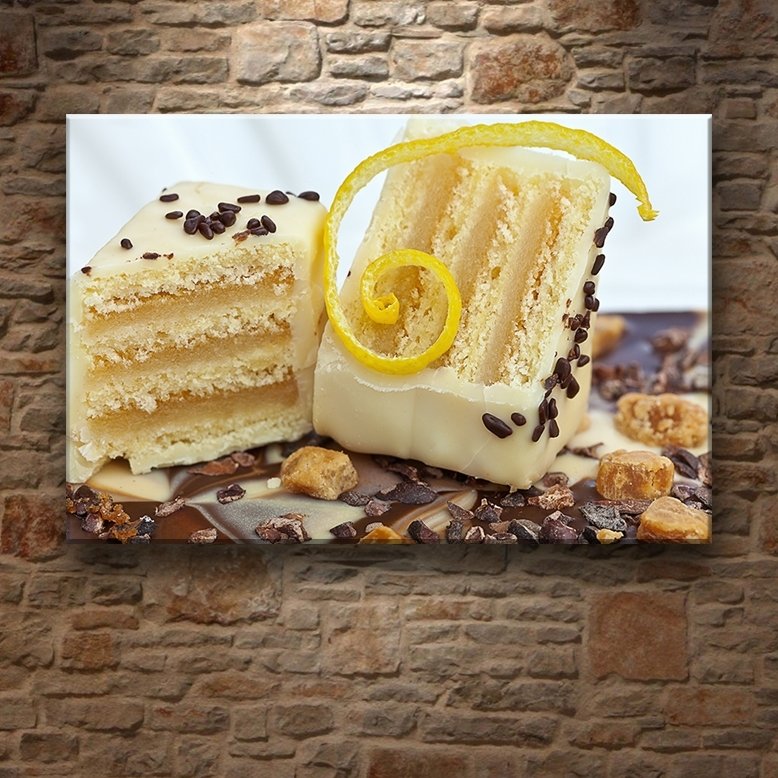 KREMALI PASTA DİLİMİ 7 değişen ölçü ORİJİNAL KANVAS TABLO