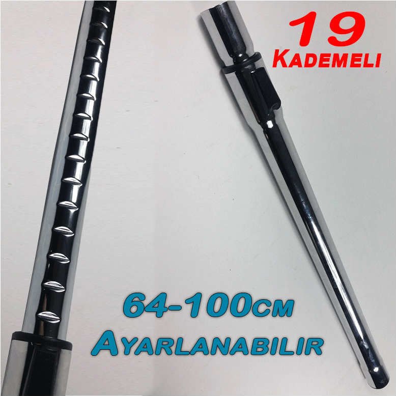 Universal Teleskopik Elektrikli Süpürge Borusu 64-100cm Ayarlanabilir Metal Süpürge Sopası