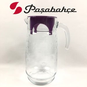 Paşabahçe 95195 Flowers 6'lı Mor Kapaklı Şık Kaliteli Cam Sürahi 1650 cc