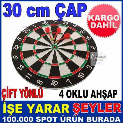 30cm Çift Yönlü Profesyonel Ahşap Dart Seti