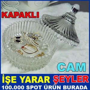 KRİSTAL CAM KAPAKLI CAM MÜCEVHERLİK ŞEKERLİK
