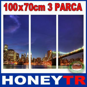 100x70cm 3 PARÇALI CANVASTABLO MANHATTAN SKYLİNE