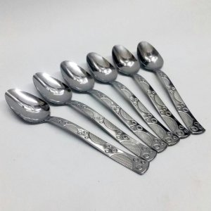 6 Adet Sunset Model Paslanmaz Çelik Rostfrei Tatlı Kaşığı Seti