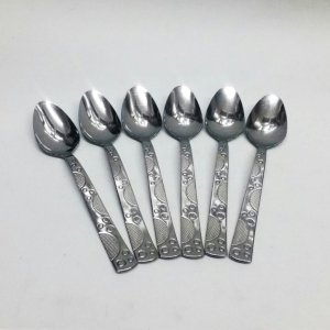 6 Adet Sunset Model Paslanmaz Çelik Rostfrei Tatlı Kaşığı Seti