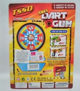 3 ADET DART DAHİL OYUNCAK DART TABANCASI 17x12cm