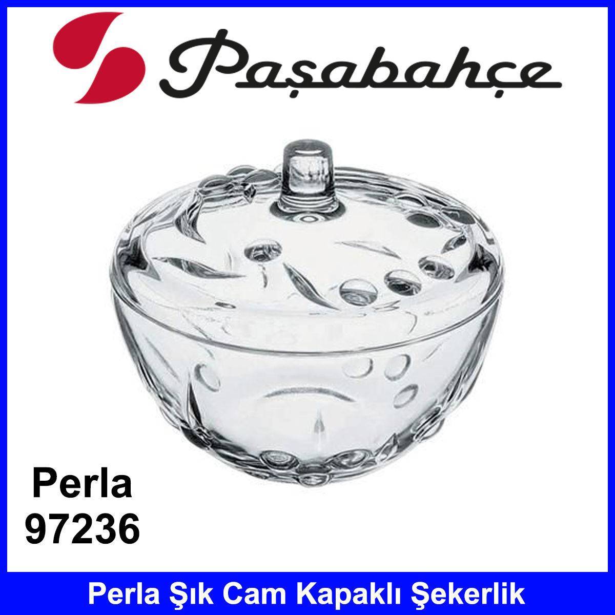 Paşabahçe 97236 Perla Kapaklı Şekerlik Şık Kalieteli Cam Ürün Tasarım