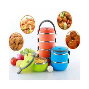 Paslanmaz Çelik İç Yüzeyli İkili Yemek Termosu 2 Kaplı Sıcak-Soğuk Isı Korumalı Renkli Sefer Tası kaliteli