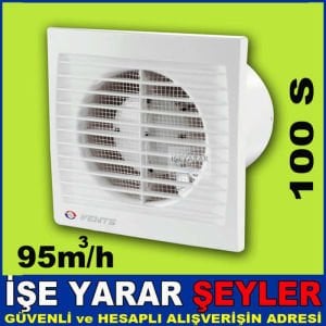 DUVAR ve PENCERE HAVALANDIRMA FANI,100 mm BANYO-MUTFAK-WC İÇİN AXIAL HAVALANDIRMA FANI 100S