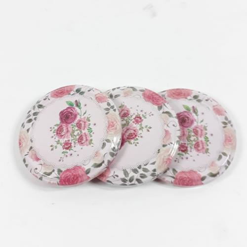 Cam Konserve Kapağı Silikon Contalı 3 adet 8.5cm çiçek desenli konserve kavanoz kapağı