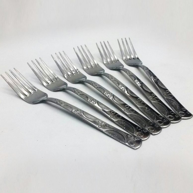 6 Adet Sunset Model Paslanmaz Çelik Rostfrei Yemek Çatalı Seti