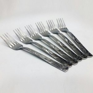 6 Adet Sunset Model Paslanmaz Çelik Rostfrei Yemek Çatalı Seti