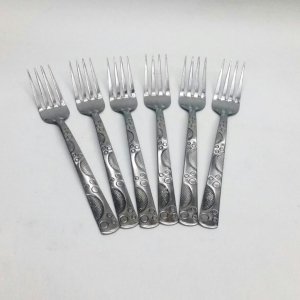 6 Adet Sunset Model Paslanmaz Çelik Rostfrei Yemek Çatalı Seti