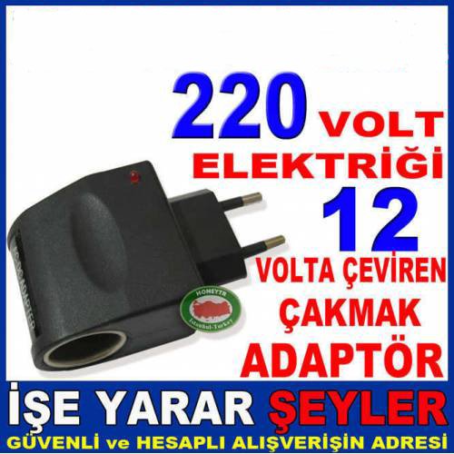 220volt Elektriği 12vt Çeviren Çakmak Adaptör Kd