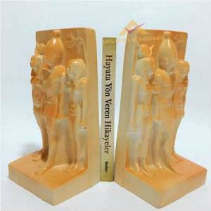 2'Li Set Porselen Kitap Dayama Standı Antik Mısır Dönemi Tanrıça Hathor Mykerinos