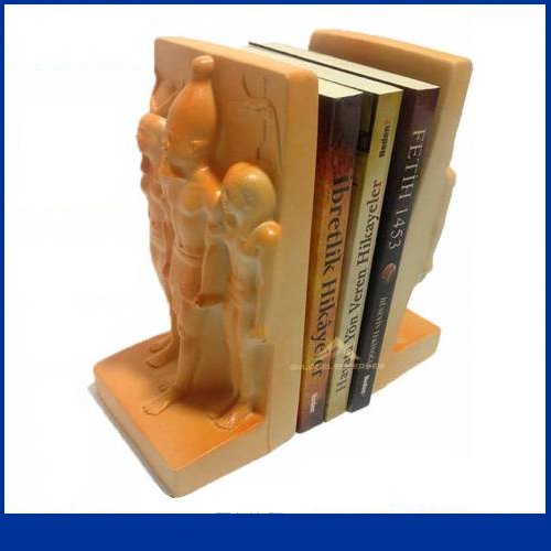 2'Li Set Porselen Kitap Dayama Standı Antik Mısır Dönemi Tanrıça Hathor Mykerinos