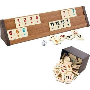Kaliteli Star Okey Vip Wooden Rummy Set Ahşap Mdf Okey Takımı Koyu Renk