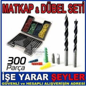Çelik matkap uçları vidalama için bit uçlar dübeller 300 PARÇA MATKAP UCU ve DÜBEL SETİ ÖZEL ÇANTALI