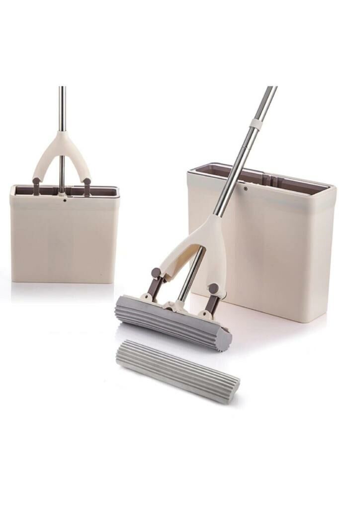 Sıkma Kovalı Süngerli Kelebek Mop+1 Yedek Sünger  Başlık Ultra Arındırıcı Yeni Nesil Temizlik Seti