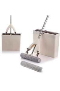 Sıkma Kovalı Süngerli Kelebek Mop+1 Yedek Sünger  Başlık Ultra Arındırıcı Yeni Nesil Temizlik Seti