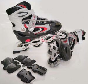 Işıklı Silikon Tekerli m-35-38 Ayarlanabilir Siyah Paten Set