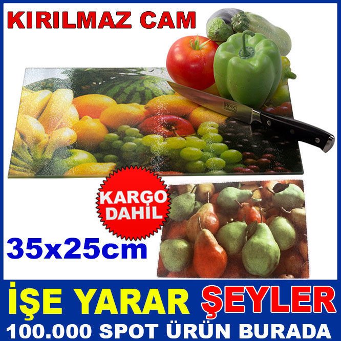 KIRILMAZ CAM 35x25cm SEBZEvs. DOĞRAMA ALTLIĞI KD