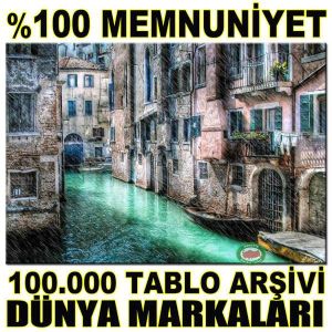 100x70cm BÜYÜKBOY CANVAS TABLO VENEDİKTE YAĞMUR