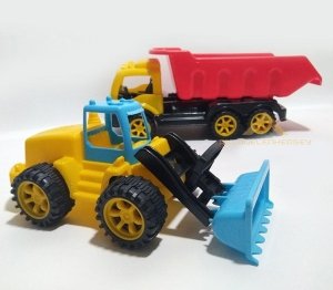 DAMPERLİ KAMYON İLE KEPÇE 2'Lİ OYUNCAK SETİ