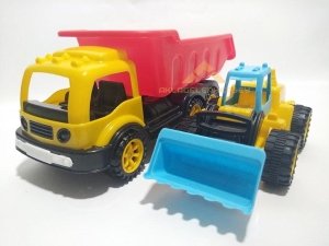 DAMPERLİ KAMYON İLE KEPÇE 2'Lİ OYUNCAK SETİ