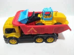 DAMPERLİ KAMYON İLE KEPÇE 2'Lİ OYUNCAK SETİ